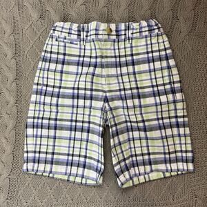 Janie and Jack Blue and Green Flat Front Shorts